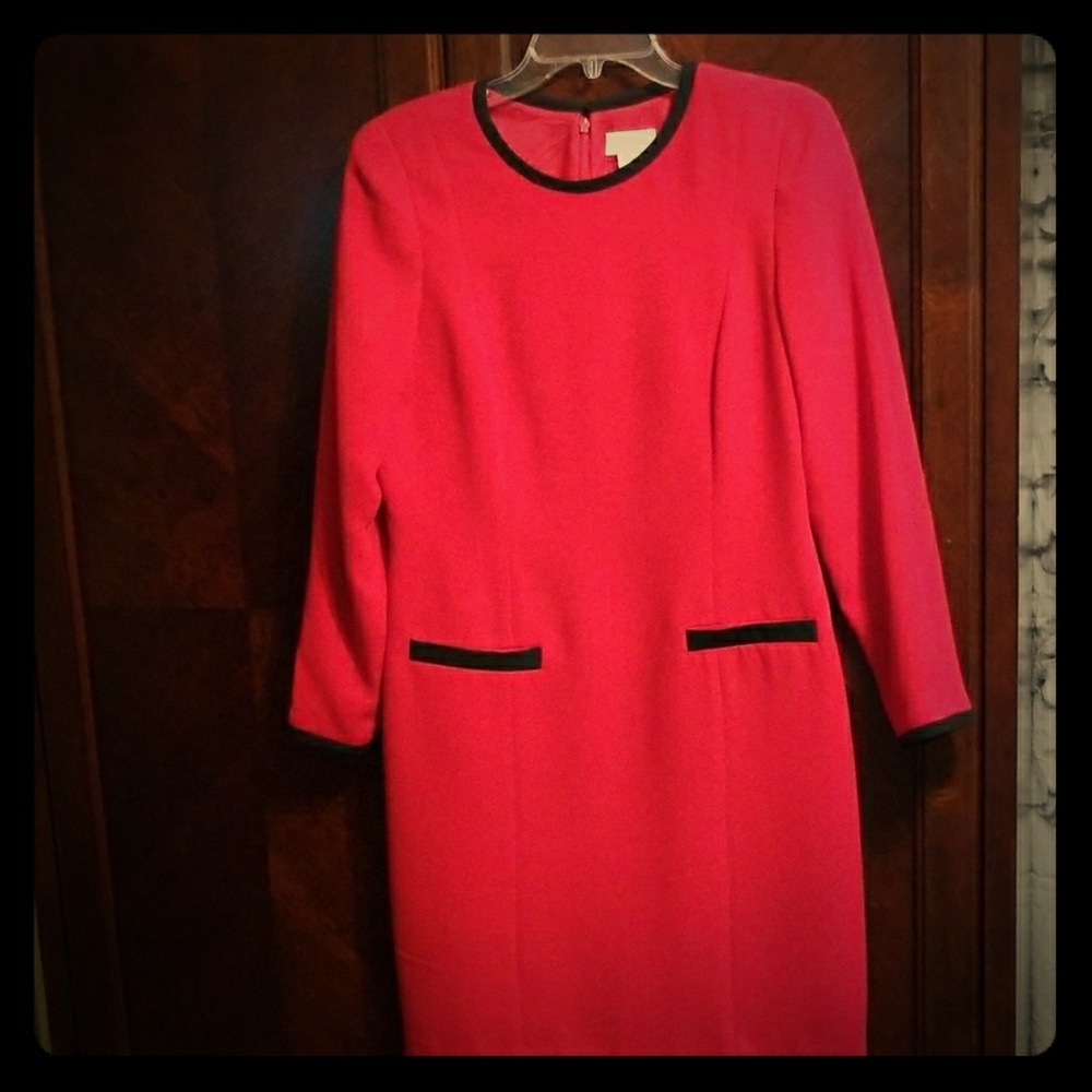 Red with black detail dress